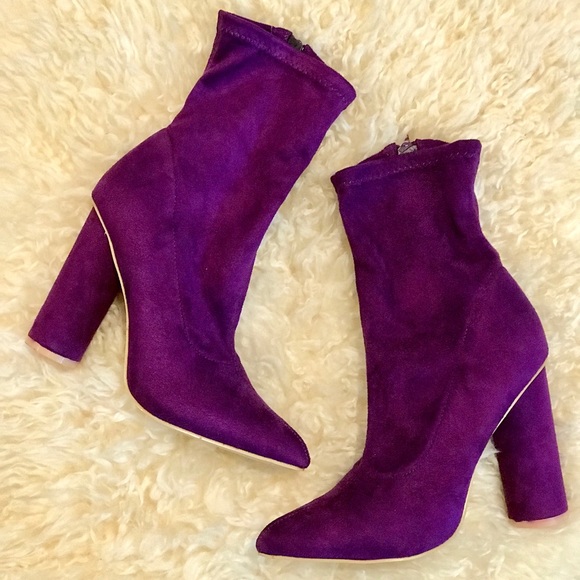 purple ankle boots